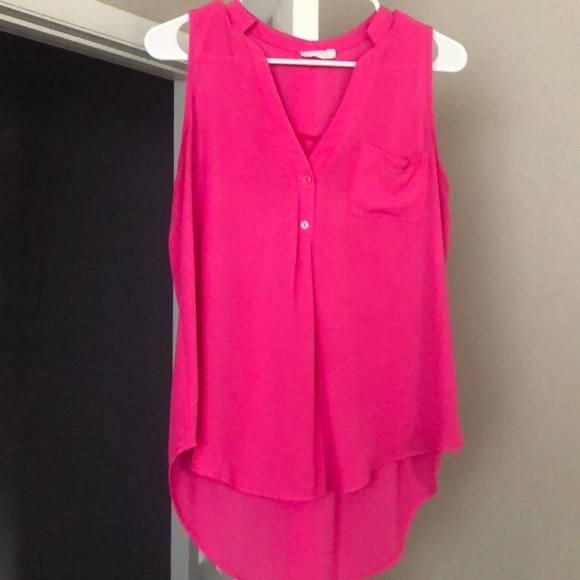 Polyester pink blouse tank - Picture 1 of 3
